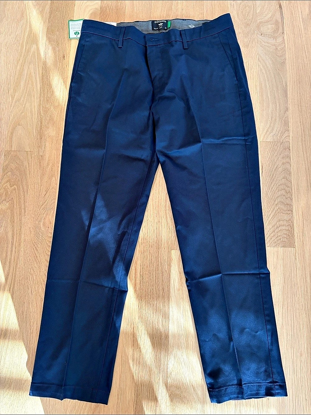Dockers Signature Iron Free Khaki Slim Fit Men's Blue Khakis Waist 34x29 NWT